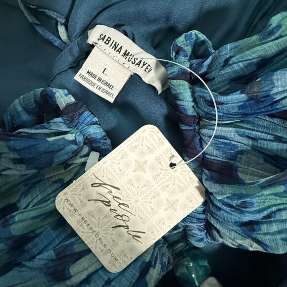 Free People Sabina Musayev Dress Women  Chiffon Ruched Bodycon Mini Allison Sz L - Picture 4 of 5